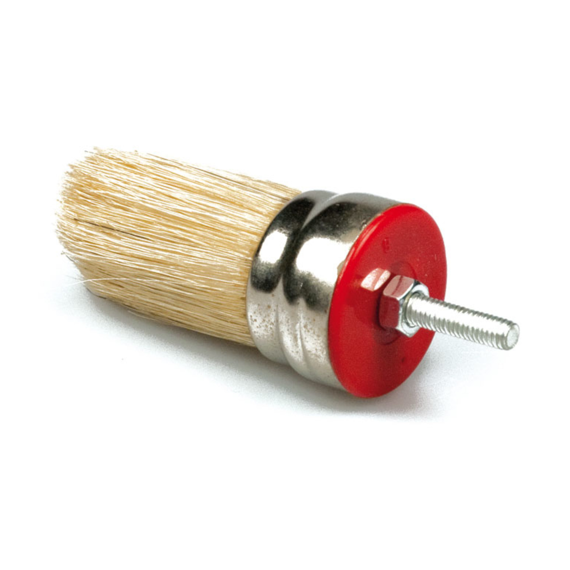 Rundpinsel mit weißen Borsten und Gewindestift