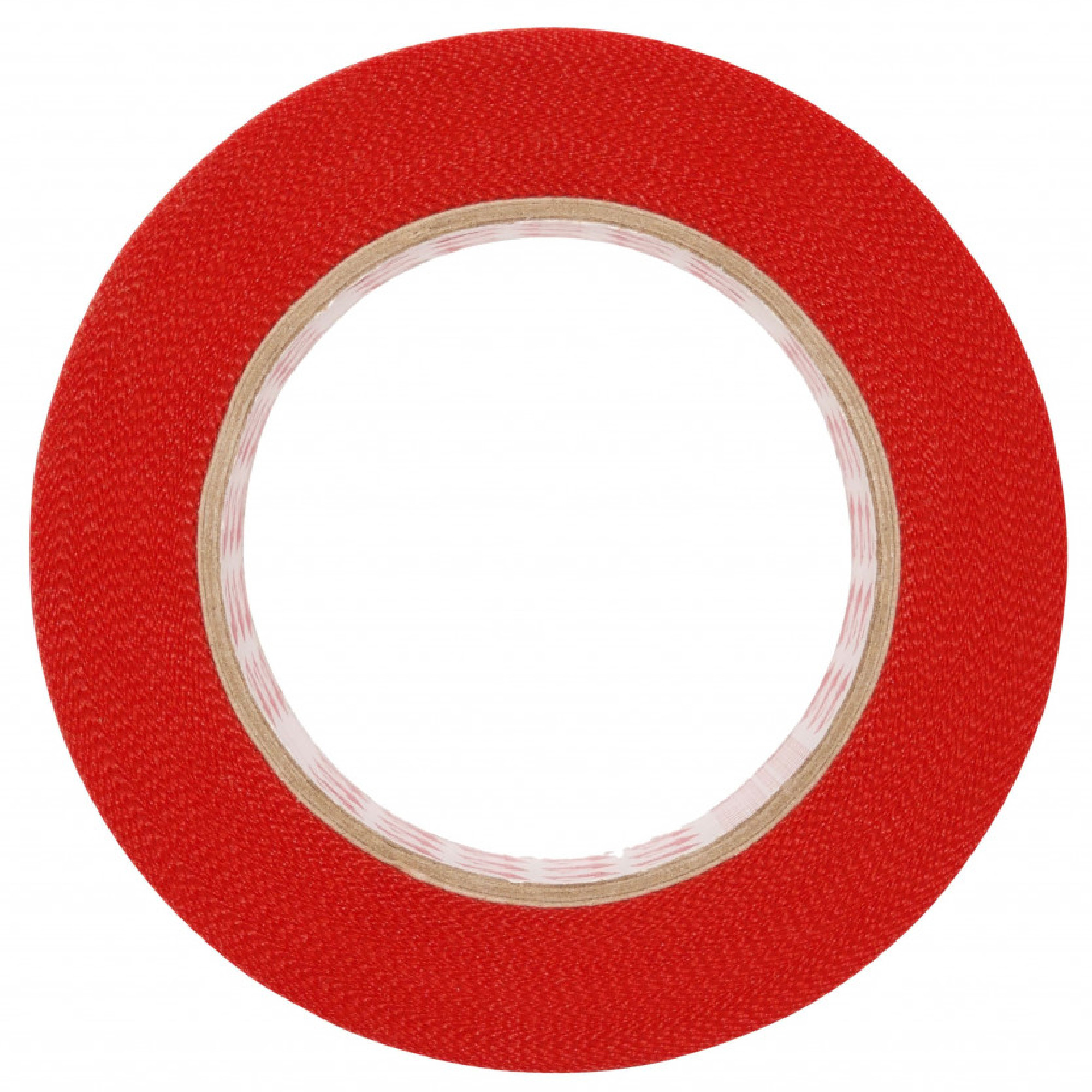 Rote schmale Klebeband-Rolle von oben