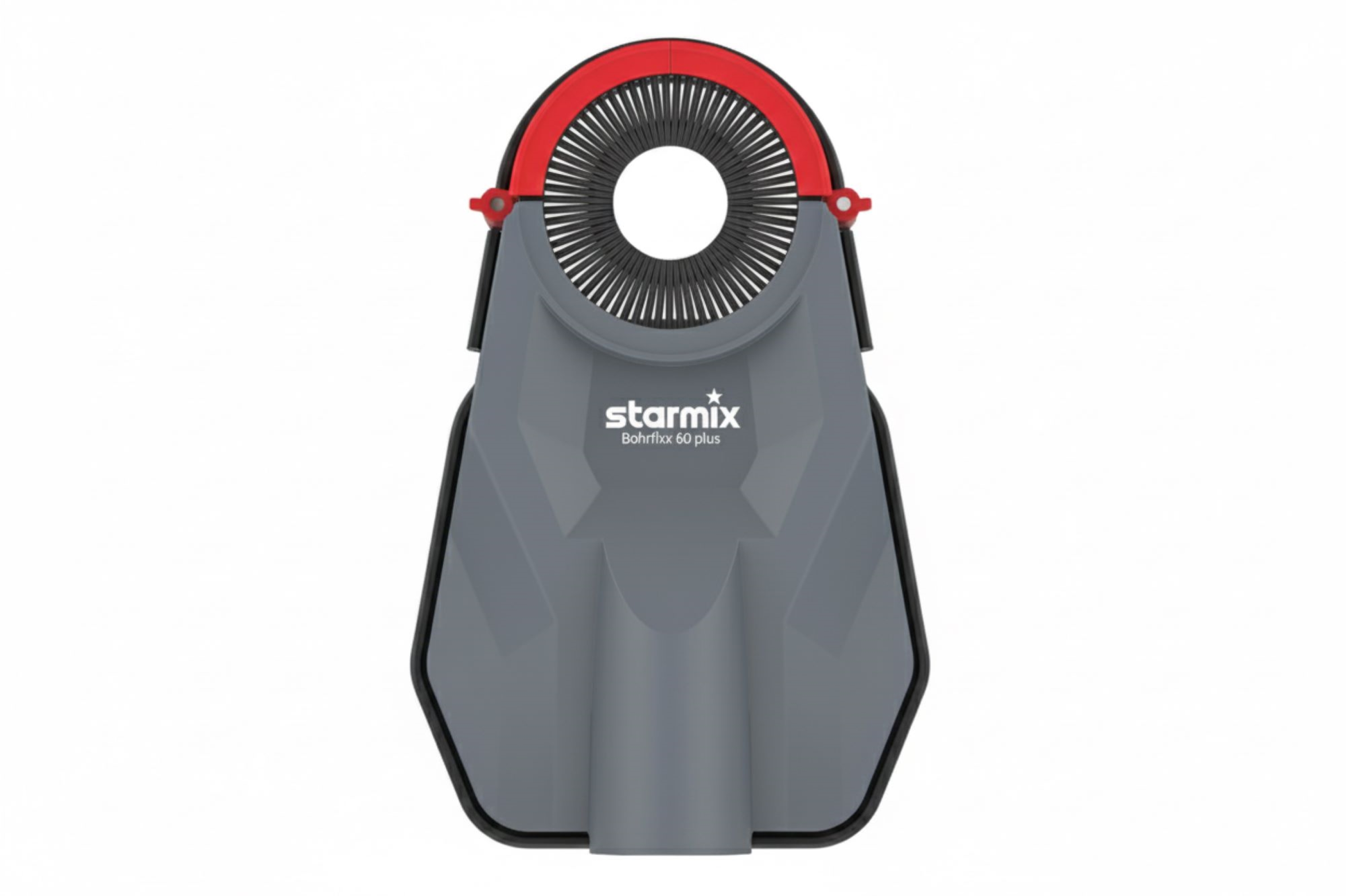 Starmix Bohrfixx 60 plus Bohrstaubfänger, Frontansicht, grau-rot