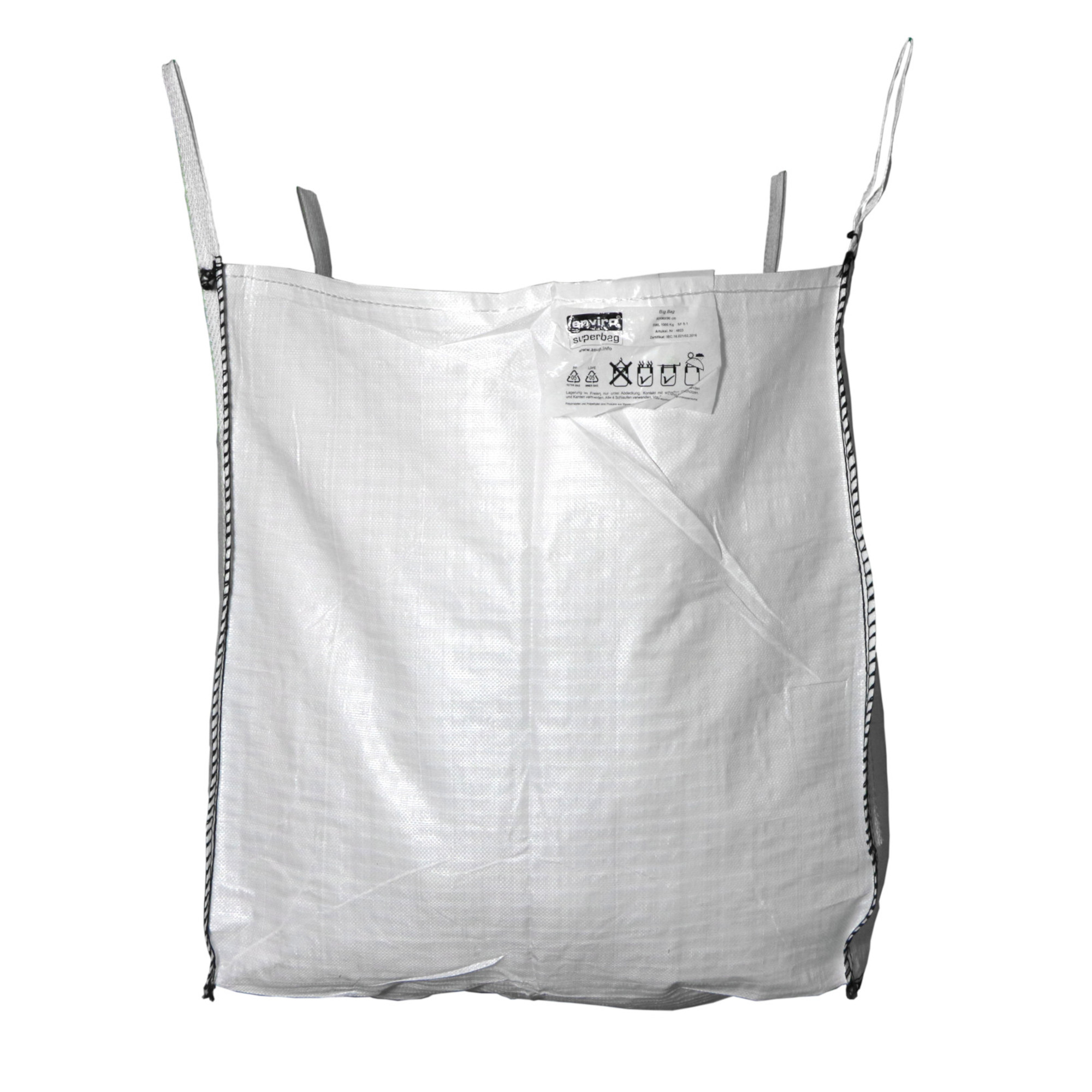 Weißer Enviro Superbag Big-Bag mit vier Hebeschlaufen