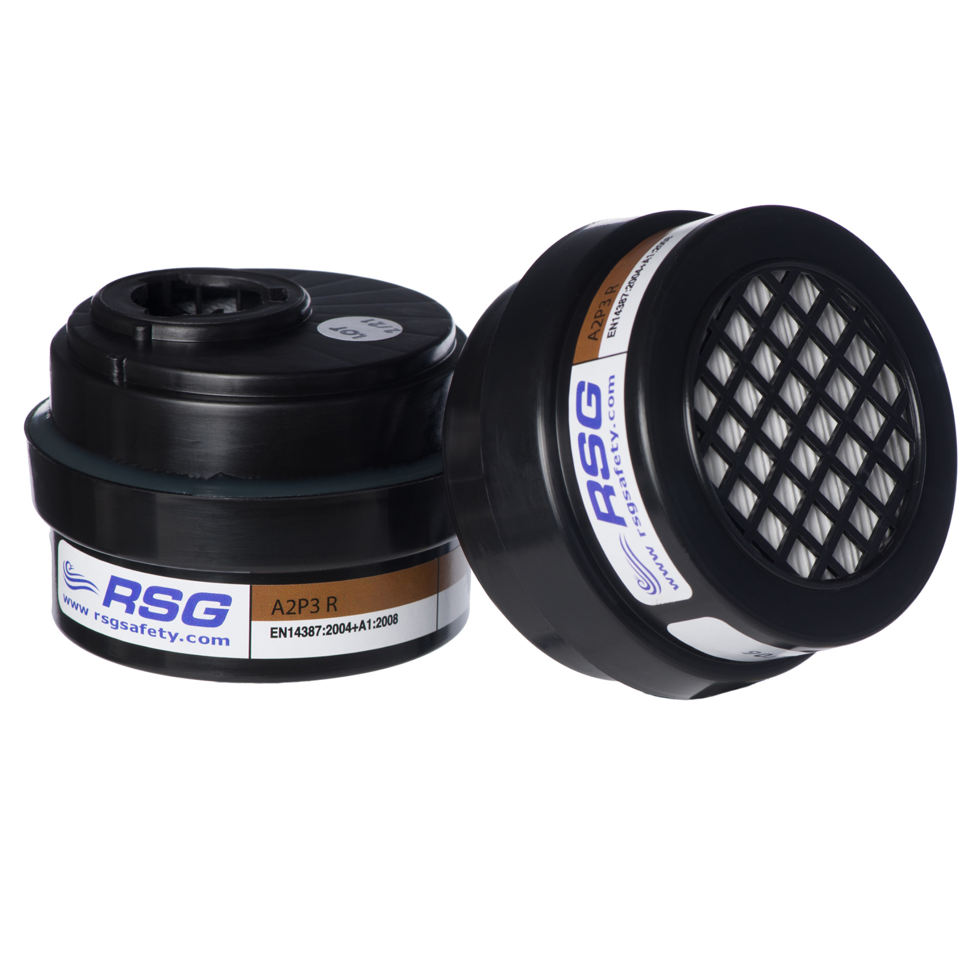 RSG A2P3 R Kombifilter-Paar gegen organische Gase und Partikel, EN14387:2004+A1:2008, Bajonettanschluss