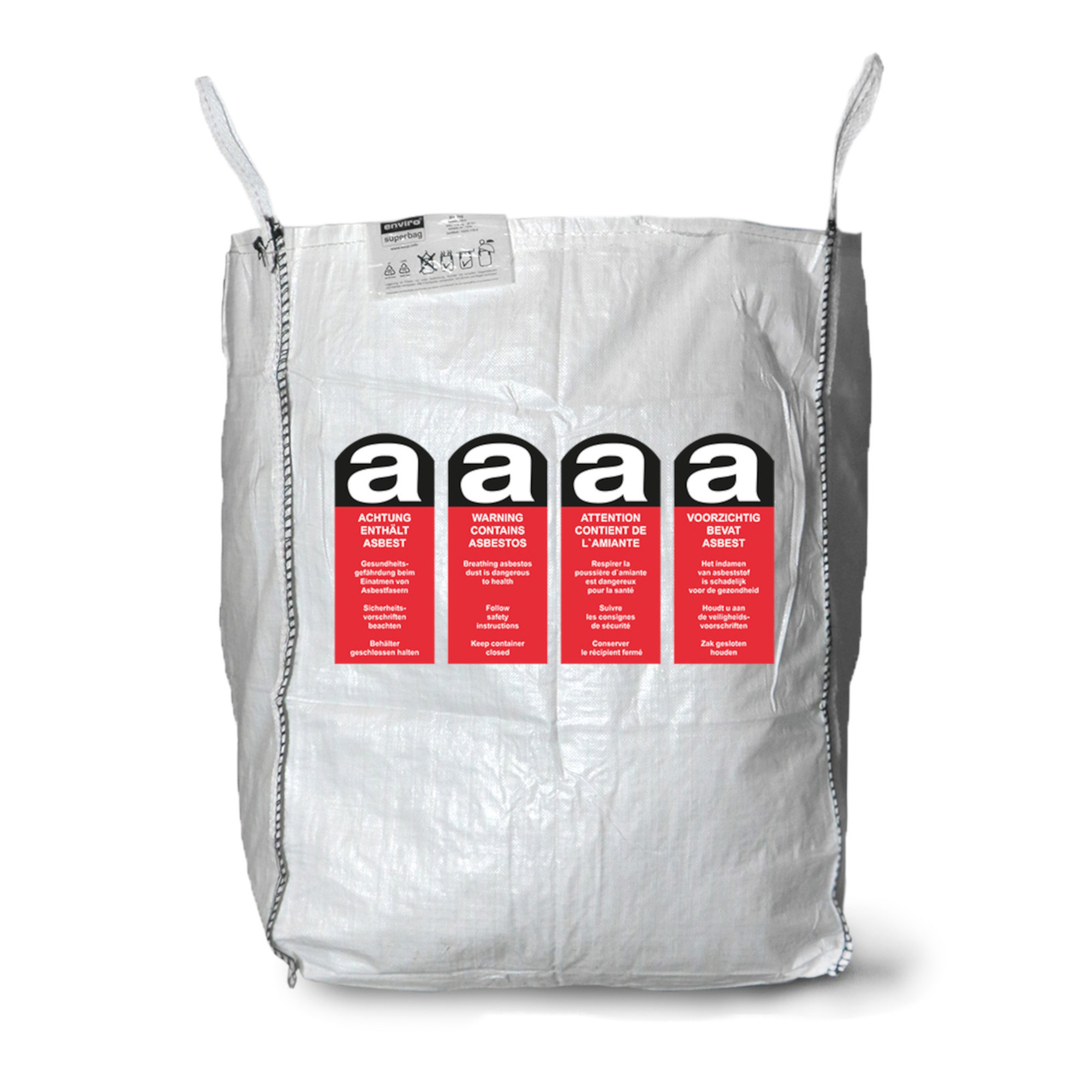 Enviro Superbag Big-Bag mit mehrsprachigem Asbest-Warnaufdruck