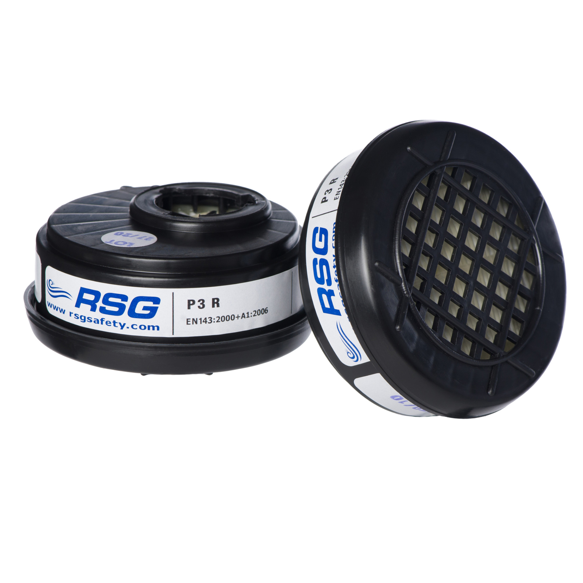 RSG P3 R Partikelfilter im Doppelpack, EN143:2000+A1:2006, schwarz mit Lüftungsgitter, für Halbmasken Serie 200/300
